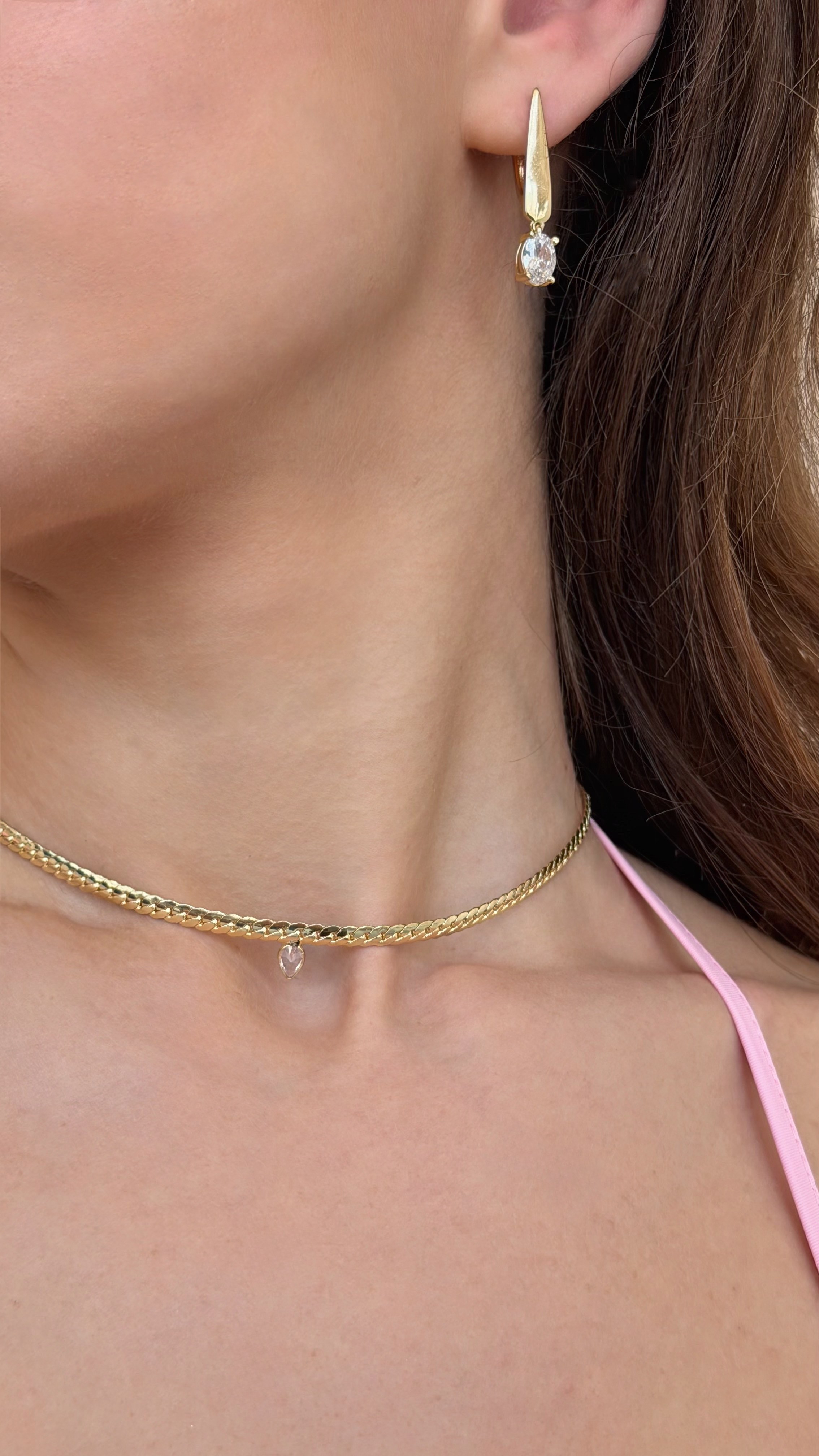 Crystal Choker & Drop Earrings